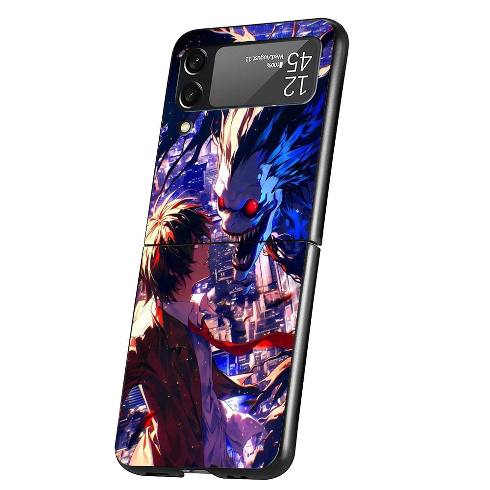 N-Note D-Death Anime Ryuk Cover Phone Case For Samsung Galaxy Z Flip 7 6 5 4 3 5G Flip7 Flip6 Flip5 Flip4 Flip3 Black Fundas She