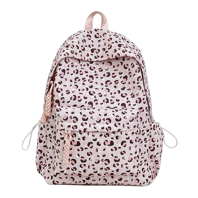 Schoolbag commuter travel backpack new leopard print schoolbag American college student Korean version cute large capacity niche backpack