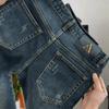 Summer thin light luxury high-end European jeans men's slim-fitting small feet elastic trend fashion washed trousers