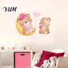 Versatile Wall Decor for Home Office Cute Bear Stickers Kids Room, PVC Waterproof Cartoon Animal Self Adhesive Bedroom Decals, Removable Art