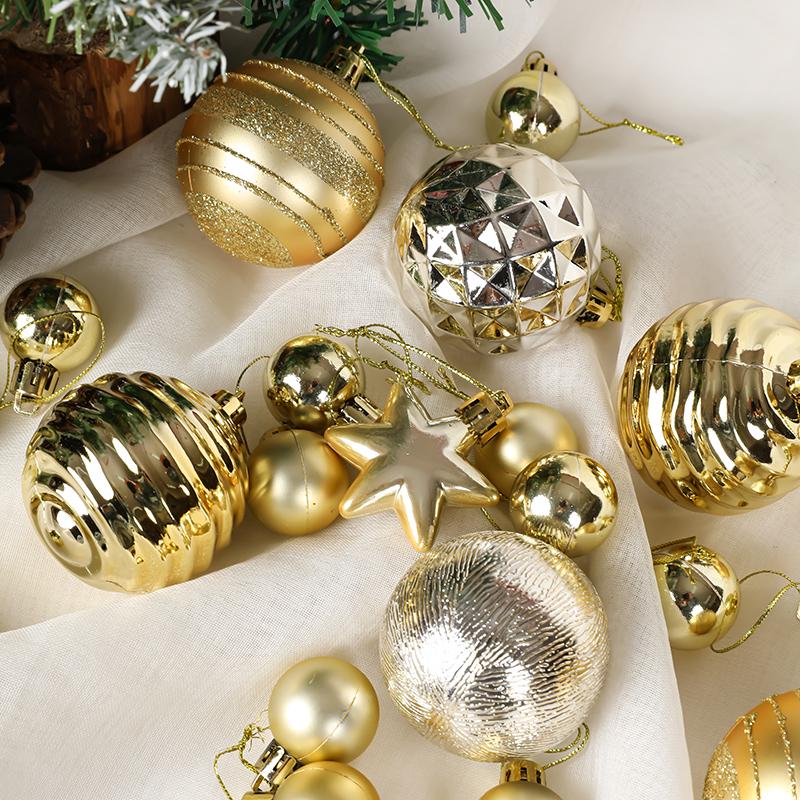 42pcs Electroplated Shiny Christmas Tree Baubles - Creative Hanging Ornaments for Festive Decoration