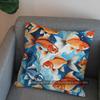 2D Colorful Koi Fish Pattern Decorative Pillow Cover Pattern Cushion Cover Suitable For Sofa Bedroom Car Pillow Cover