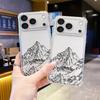 Factory direct supply Minimalist wind lines Snow mountain mobile phone case four corners Anti-drop UV printing Apple 16promax protective case