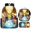 Primary School Students' New Naruto Cartoon Schoolbag Three-piece Backpack Large-capacity Backpack