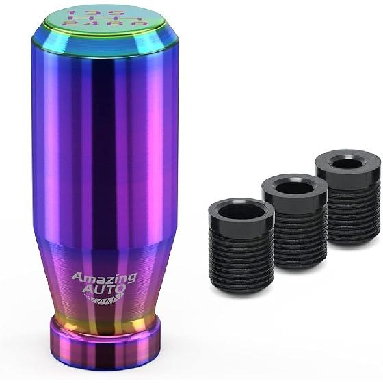 Racing JDM Type-R Style 5 Speed Manual Universal Gear Shift Knobs Adapters Included Fit Compatible With Mazda Tacoma STi Nismo 2004 Honda Accord