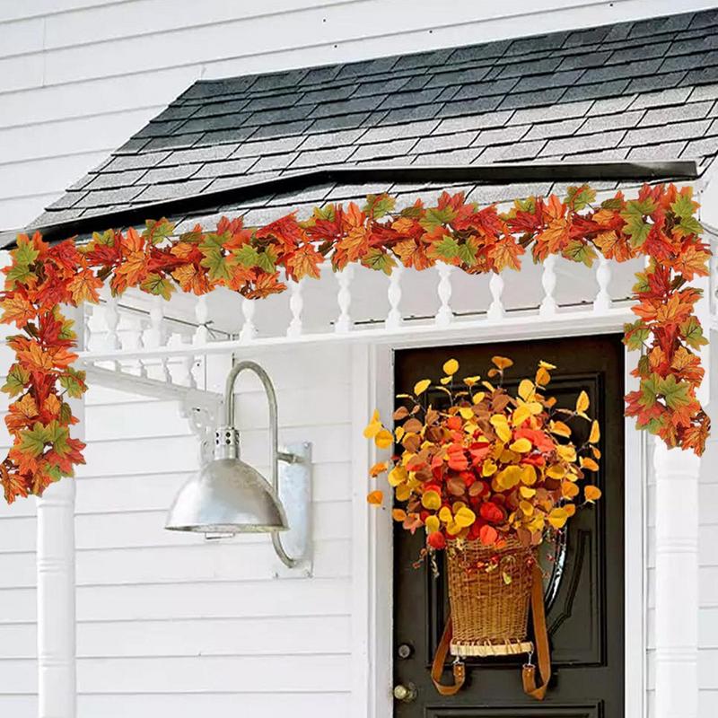 Φθινοπωρινή Γιρλάντα Φύλλων Φύλλα Σφενδάμου Ρατάν Τεχνητά Φύλλα Σφενδάμου Φθινοπωρινή Γιρλάντα Κρεμαστή Κληματαριά Προσομοιωμένο Φύλλο Σφενδάμου Διακόσμηση Ρατάν