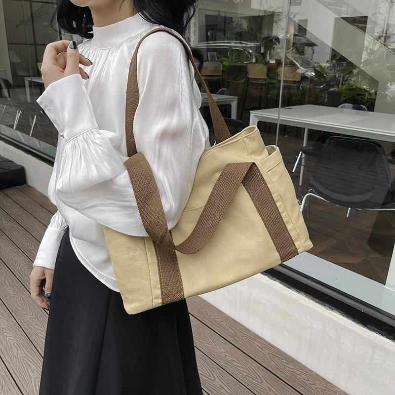 Stylish And Spacious Canvas Tote Bag For Women Ideal For Daily Commute And Class