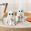Fun Halloween Desk Accessories Ghost Figurine, Resin Spooky Cute Statue, Funny Creepy Collectible Art Figurines Tabletop Ornament for Home Shelf