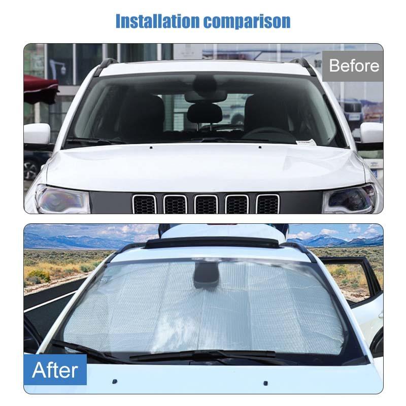 Car Front Windshield Sunshade Window Shade Foldable Sun Visor Cover Fit For Jeep Compass 2017 Up Car Interior Accessories,1 pc
