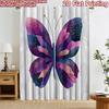 2D Flat Printing 2pcs Curtain Curtain Colorful Artistic Butterfly Digital Printed Polyester Drapes Party Decorations Use for Art