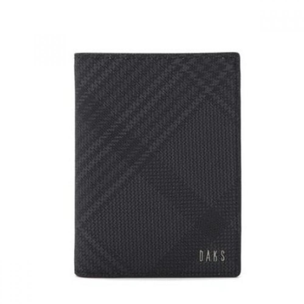 Daks Black Check Leather Slim Wallet Dbwa1e094bk