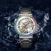 Herrenuhr Topmarke 3ATM Vollstahl Wasserdicht Automatisch Mechanisch Skelett Design Tourbillon Leuchtend Herrenuhr