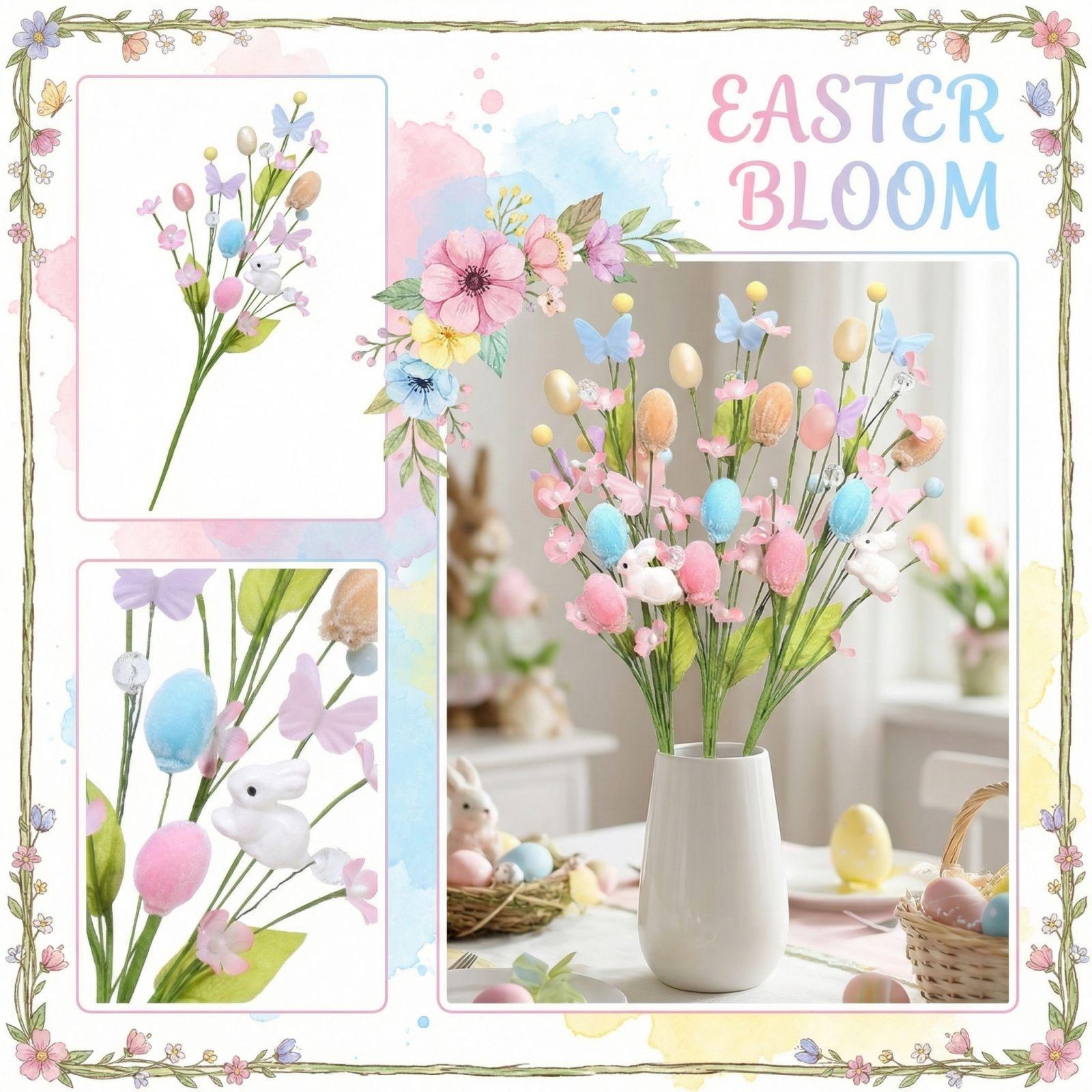 

Easter Decoration Easter Egg Simulation Branch DIY Party Bouquet Flower Arrangement Accessories One Size