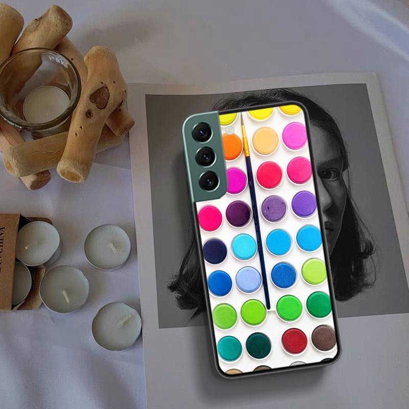 

Красочный набор акварельных красок палитра чехол для телефона Samsung A02 A03 A03S A04 A04S Galaxy A55 A35 A25 A15 S10 Lite A9 A8 A7 A6 Samsung S7 Edge