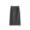 Women's Elegant Plaid Wool Pencil Skirt - High Waist, Slimming, with Slit for Autumn/Winter 2025