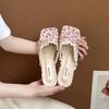 Fashion 2025 Summer New Women's High-heel Casual Sandals Elegant French Style Lace Bow Open Toes Slippers Comfortable Fashion Cool Shoes