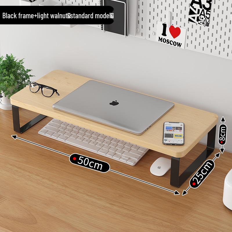 Wooden Desktop Laptop Monitor Riser and Storage Stand