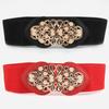 1pcs Vintage Palace Style Waist Cincher Hollow Out Pattern Decorative Buckle Belt Elastic Waistband for Dresses & Coats
