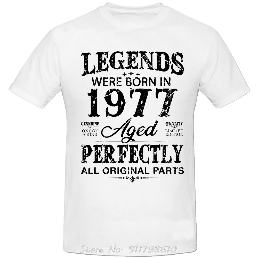 Vintage 1977 Funny Oversized T-shirt Boyfriend Men's Clothing Husband Fashion Cotton Tshirt Streetwear Summer Fitness T Shirt