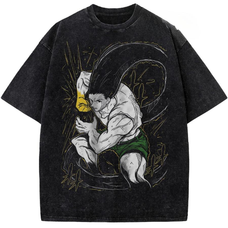 

Anime Hunter X Hunter Gon Freecss Graphic T Shirt Men Women Casual Clothing Oversized Tshirt Washed Cotton Tee Harajuku T-shirt S чёрный