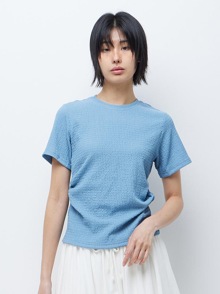 HANGTEN Women'S Side Shirred Crinkle T-Shirt_294(10570-131-407-69)