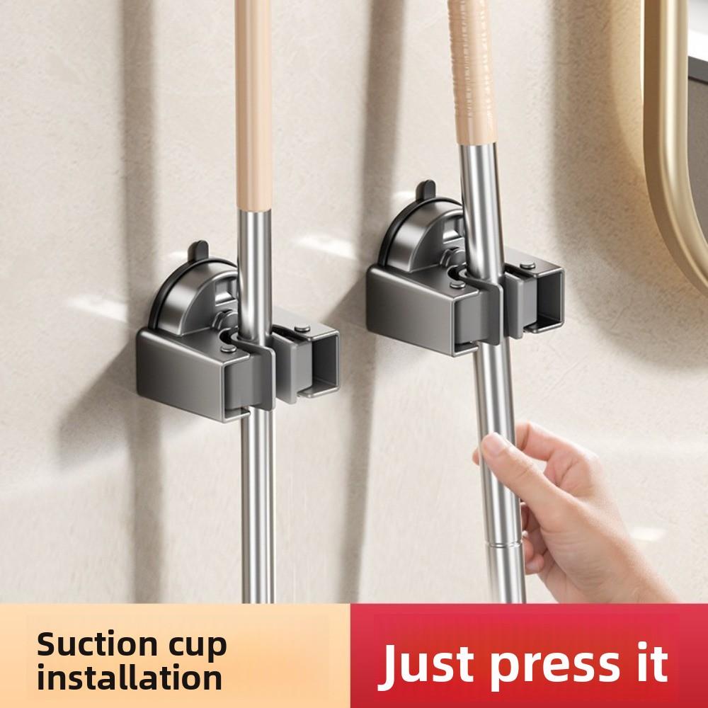 Self-Adhesive Bathroom Mop Hook Broom Wall Storage Hook Suction Cup Mop Holder  Bathroom