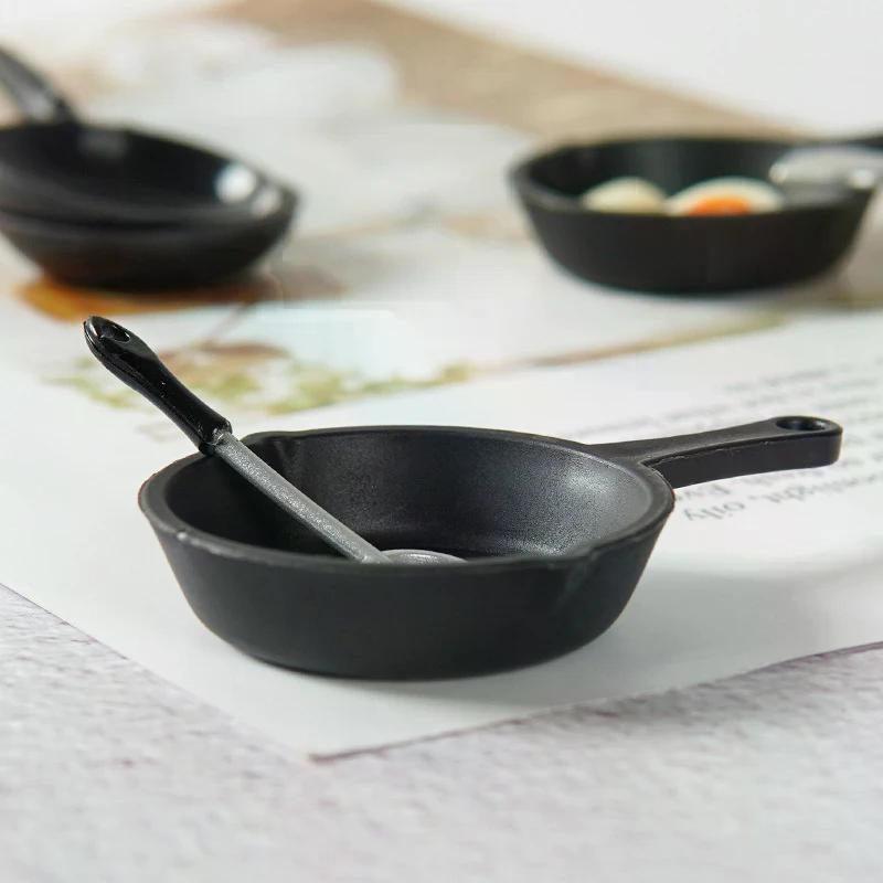 Dollhouse Miniature Kitchen Cookware Accessories 1/12 Dollhouse Simulation Fry Pan Saucepan Model