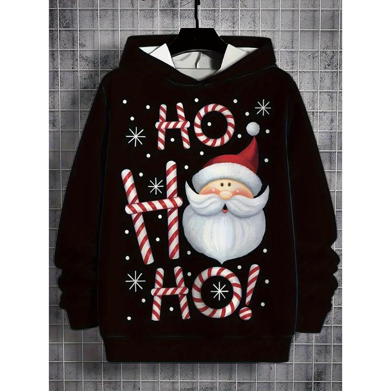 Santa Claus Hoodies For Man Women Cats Snowman 3D Printed Sweatshirt Casual Kids Hoodies Tops Pullovers Oversized Long Sleeves