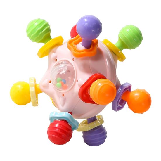 Baby Teething Toy Soft Silicone Rocker Teeth Soother Tooth Ball Shape BPA-Free Infant Chew Toy for Hand-Eye Coordination