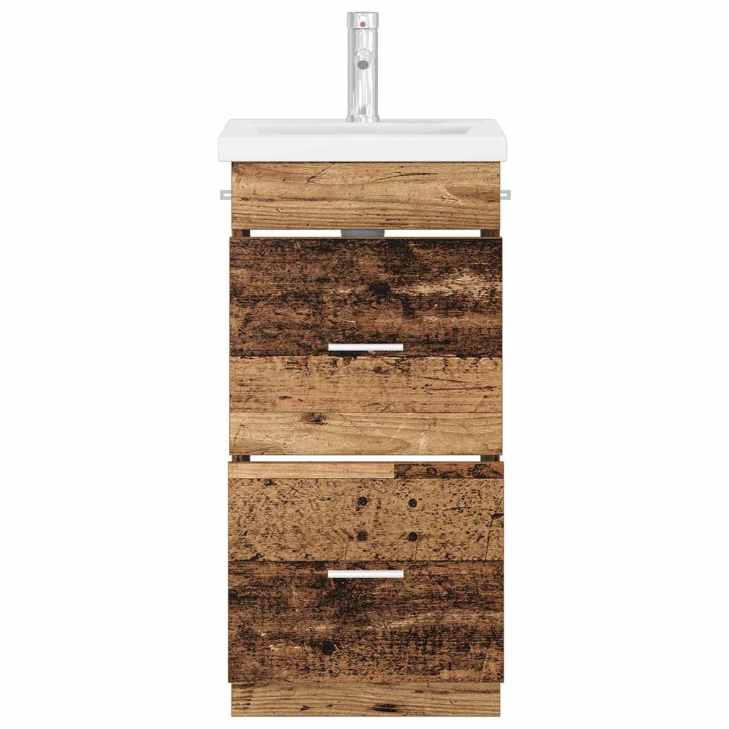 Bathroom Cabinet with Sink Rustic Wood Finish 42 X 40 X 84.5 Cm