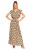 FASHIONABLE WOMEN'S LONG EVERYDAY SUMMER DRESS BUTTERFLY SLEEVE MORAJ PATTERN XL Green