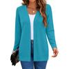 Women's Long Sleeve Knit Cardigan Mid-Length Open Front Casual Sweater