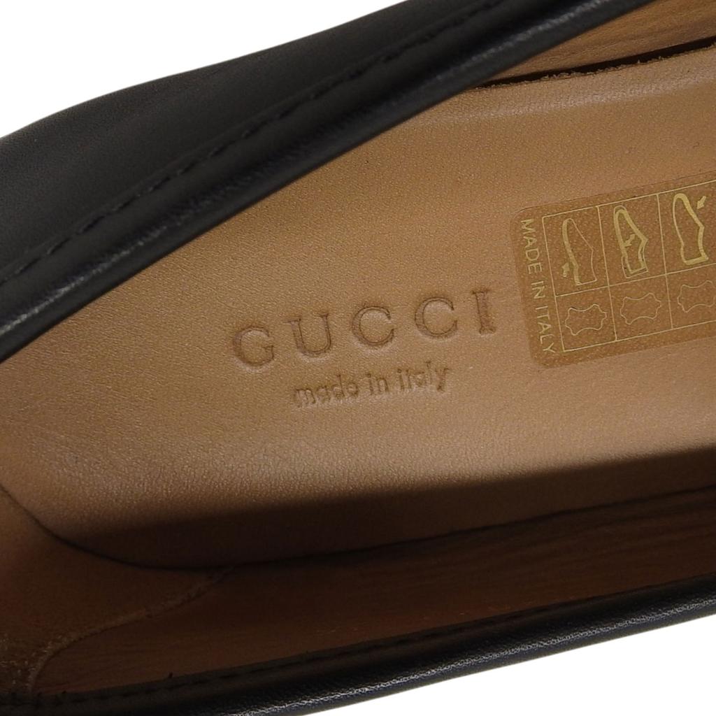 Great GUCCI Loafers Black Leather Women 36 384874 Used