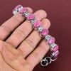 Rhodonite gemstone bracelet handmade unique design jewelry 925 sterling silver bracelet adjustable chain bracelet gifts for her boho jewelry