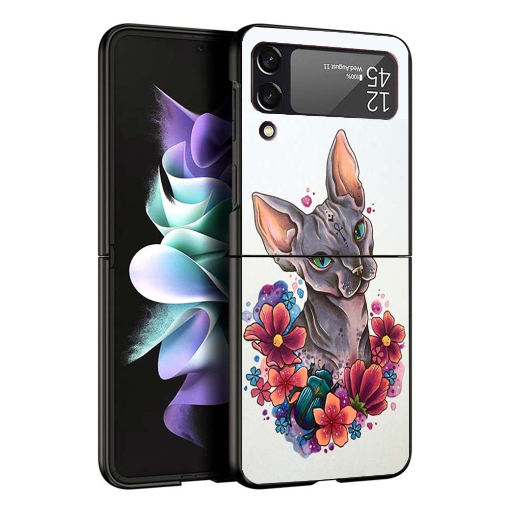 Lavaza Sphynx Sphinx Cat Cases For Samsung Galaxy Z Flip 4 5 6 7 3 Z Flip7 Flip6 Flip4 Flip5 Flip3 5G Hard Shockproof Fundas Cov