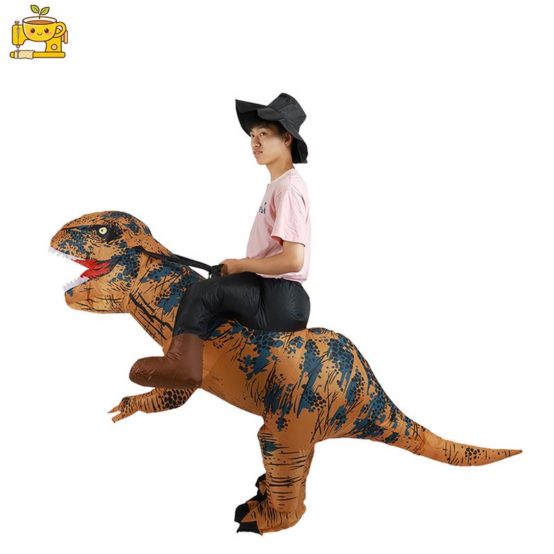 Inflatable Parent-Child T-Rex Costume for Halloween Party or Performance