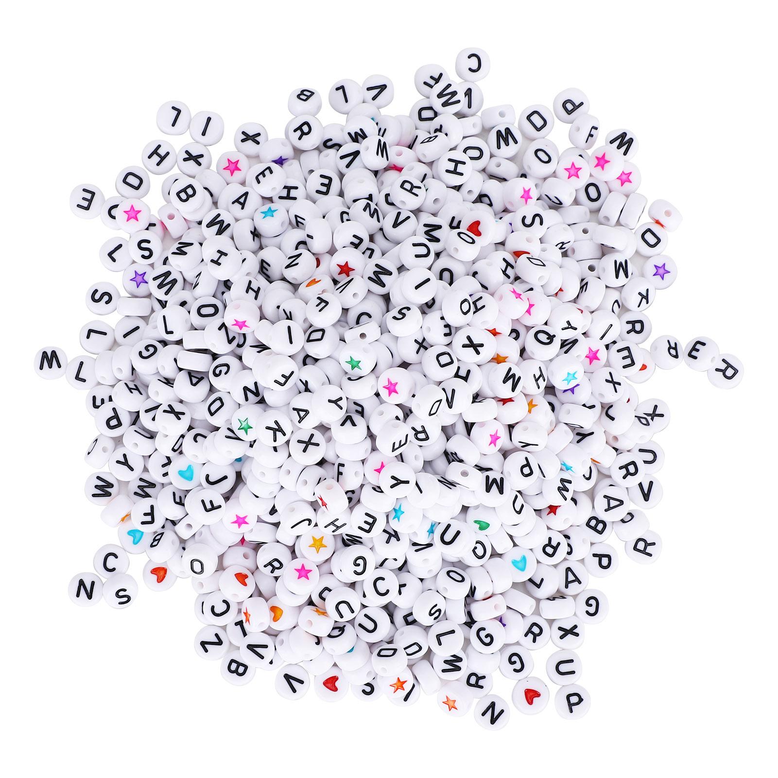 

1000 шт. Круглые бусины с буквами алфавита FiveStar Peach Heart Акриловые DIY браслеты Инструмент для изготовления