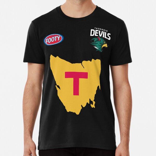 Tasmania Devils Football Club Style Guernsey TShirt Made in Australia Unisex T-Shirt S