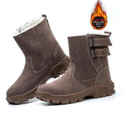Labor Insurance Shoes Men's Winter Plus Velvet Warm Steel Toe Cap Electric Welder Anti-scalding Work Cotton Snow Boots H995