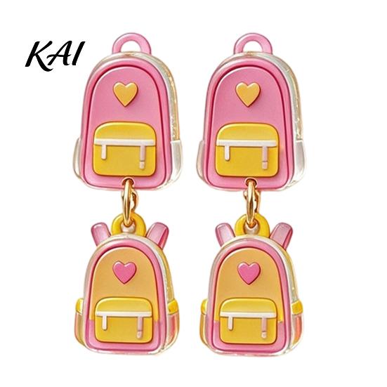 Fun Back to School Jewelry 1 Pair Teacher Earrings for Women, Cute 2D Acrylic Crayon Pencil Backpack Dangle Number Alphabet Earrings, First