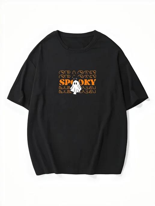 Oversized T-shirt with a Halloween print XL