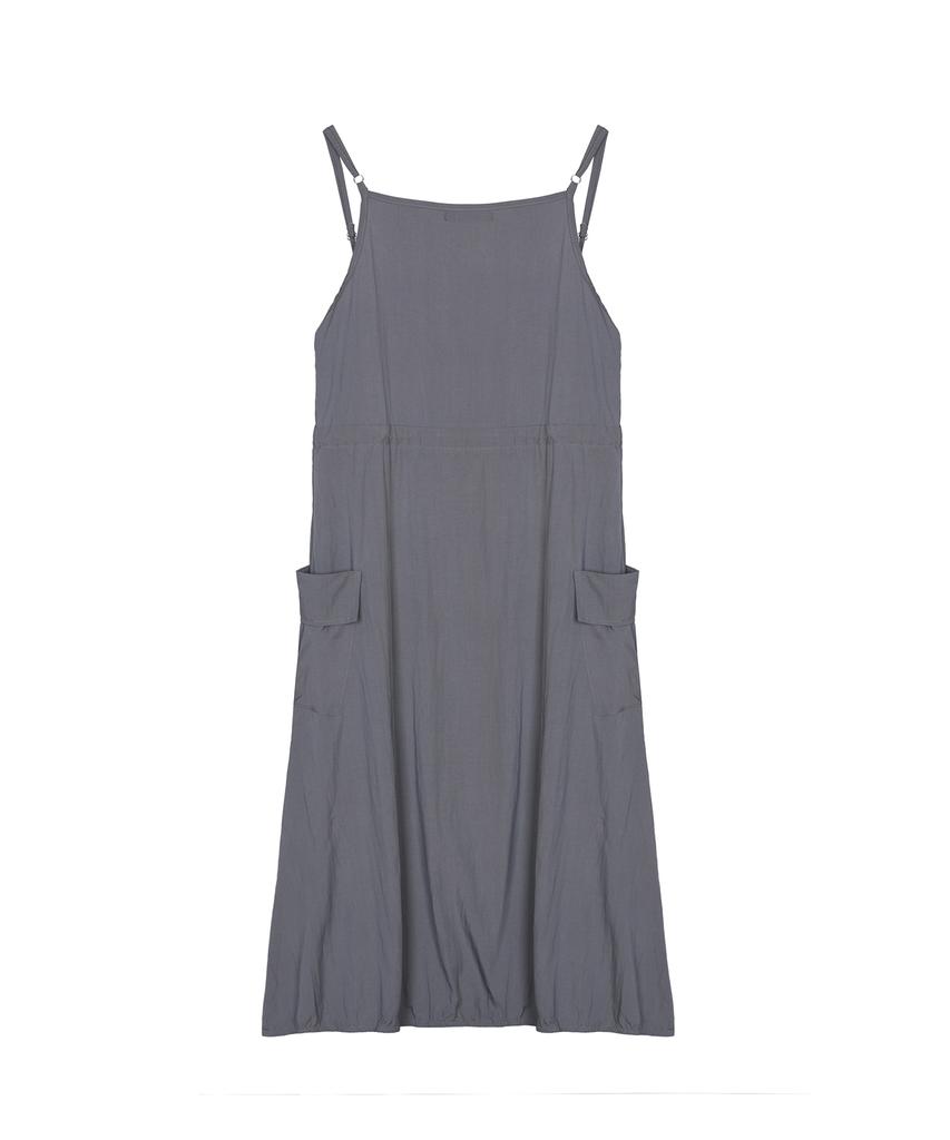 Nigaennikol String Cargo Detail Dress_Charcoal