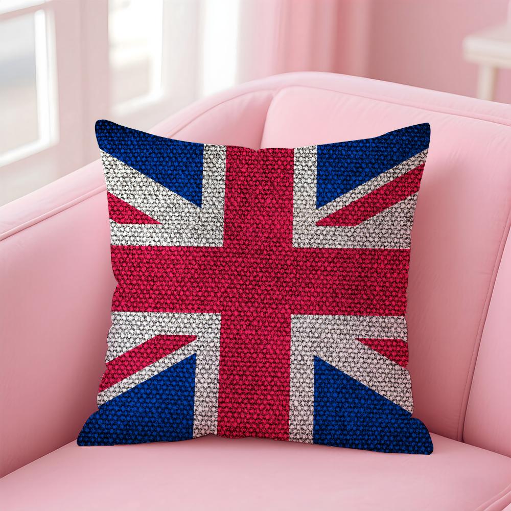 

Union Jack Flag Cushion Cover Soft Plush Throw Pillow Cushion CoverDoubleSided Printed Pillow Case for Sofa Home Decor 30x30cm
