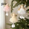 Angel Doll Decorations Pendant with Lace Mesh Skirt And Glitter Wings Decorative Holiday Tree Pendants Christmas Hanging Ornament for Home