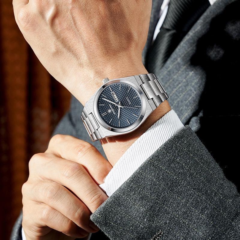 Business Men Wristwatch Waterproof Stainless Steel Man Watch Luminous Date Week Fashion Men's Quartz Watches