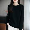 Rundhals-Pullover, Damen-Pullover Strickpullover, Herbst- und Winter schulterfrei Basisschicht, Langarm-Oberteil
