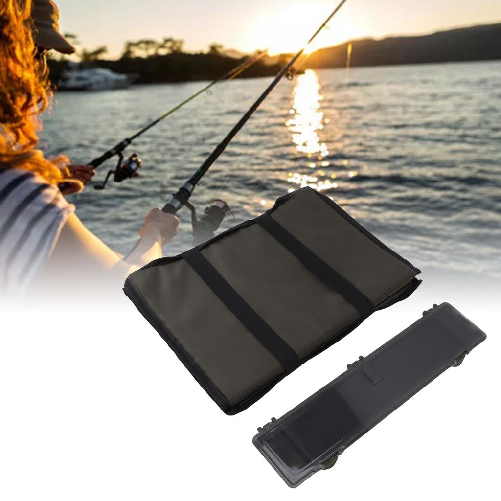 Fiske Vikbar Avkrokningsmatta Svamp Bärbar Landningsmatta med ABS Linförvaringslåda för Camping Karpfiske