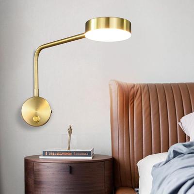 Modern Minimalist LED Bendable Wall Lamp with Rotary Switch - Black, White, Gold