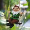 Niedlicher lächelnder Schaukelgnom Hängende Ornamente Gartendekoration Statue Harzzwerge Hängen am Baum Dekorative Anhänger Dropshipping Lustiges Geschenk