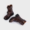 Zhao Zhaoyi~ White Deer~ The same 2025 new square head mid-tube boots Merad locomotive boots mid-heel western cowboy boots